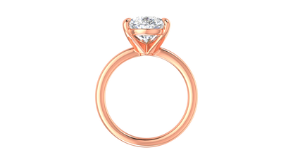 4.00 Ctw Pear Cut Solitaire Engagement Ring Set In 14K Rose Gold