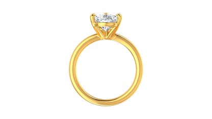 3.00 Ctw Pear Cut Solitaire Engagement Ring Set In 14K Yellow Gold