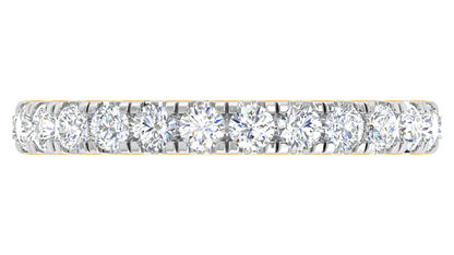 0.90 Ctw Timeless 4 Prong Wedding Band Set In 14K Yellow Gold