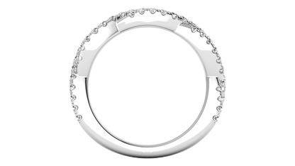 0.68 Ctw Sparkling Infinity Diamond Ring Set In 14K White Gold