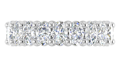 5.70 Ctw Oval Cut Diamond Eternity Band Set In 14K White Gold