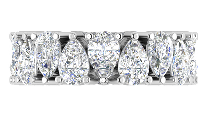4.40 Ctw Pear Cut Diamond Eternity Band Set In 14K White Gold