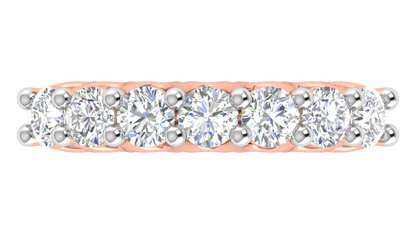 2.10 Ctw Dazzling Seven-Stone Wedding Band With U-Shape Prong Setting In 14K Rose Gold