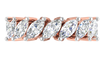 4.80 Ctw Marquise Cut Diamond Eternity Band Set In 14K Rose Gold