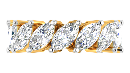 7.00 Ctw Marquise Cut Diamond Eternity Band Set In 14K Yellow Gold