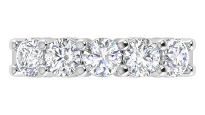 2.00 Ctw Elegant Five-Stone Wedding Band Set In 14K White Gold