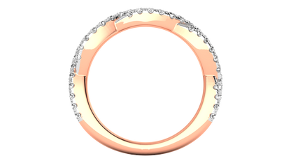 0.68 Ctw Sparkling Infinity Diamond Ring Set In 14K Rose Gold