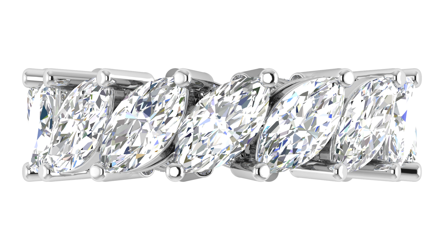 7.00 Ctw Marquise Cut Diamond Eternity Band Set In 14K White Gold