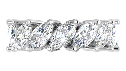 7.00 Ctw Marquise Cut Diamond Eternity Band Set In 14K White Gold