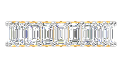6.90 Ctw Emerald Cut Diamond Eternity Band Set In 14K Yellow Gold