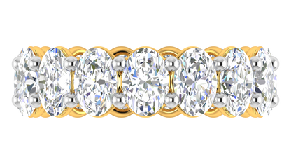 7.50 Ctw Oval Cut Diamond Eternity Band Set In 14K Yellow Gold