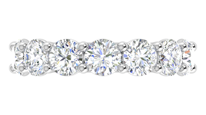 7.00 Ctw Elegant Diamond Eternity Band Set In 14K White Gold