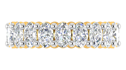 5.70 Ctw Oval Cut Diamond Eternity Band Set In 14K Yellow Gold