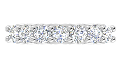 2.10 Ctw Dazzling Seven-Stone Wedding Band With U-Shape Prong Setting In 14K White Gold