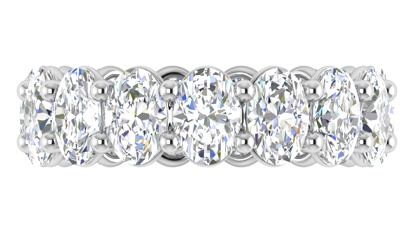 7.50 Ctw Oval Cut Diamond Eternity Band Set In 14K White Gold