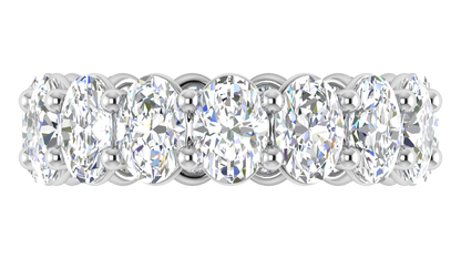 7.50 Ctw Oval Cut Diamond Eternity Band Set In 14K White Gold