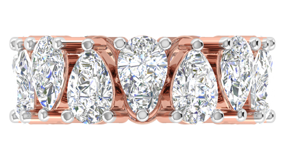 7.00 Ctw Pear Cut Diamond Eternity Band Set In 14K Rose Gold