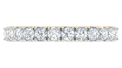 1.20 Ctw Timeless 4 Prong Wedding Band Set In 14k Yellow Gold