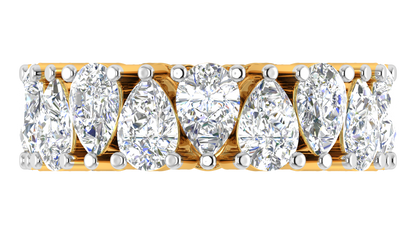 5.40 Ctw Pear Cut Diamond Eternity Band Set In 14K Yellow Gold