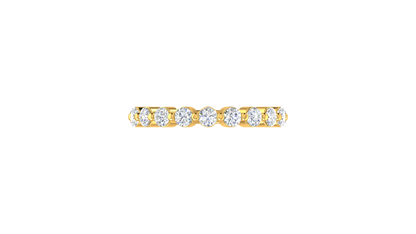 0.60 Ctw Bezal-Set Wedding Band Set In 14K Yellow Gold