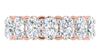 7.50 Ctw Oval Cut Diamond Eternity Band Set In 14K Rose Gold