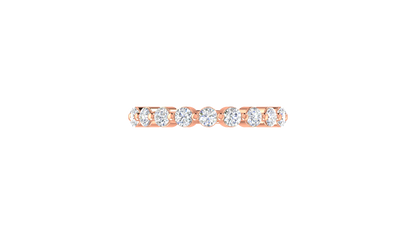 0.60 Ctw Bezal-Set Wedding Band Set In 14K Rose Gold