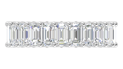 6.90 Ctw Emerald Cut Diamond Eternity Band Set In 14K White Gold