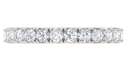 1.20 Ctw Timeless 4 Prong Wedding Band Set In 14K Rose Gold