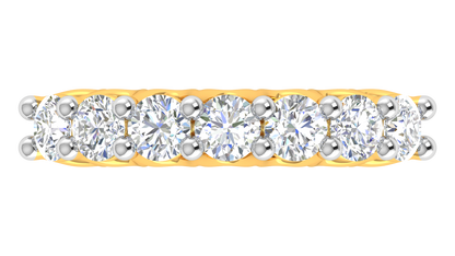 2.10 Ctw Dazzling Seven-Stone Wedding Band With U-Shape Prong Setting In 14K Yellow Gold