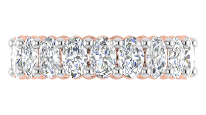5.70 Ctw Oval Cut Diamond Eternity Band Set In 14K Rose Gold