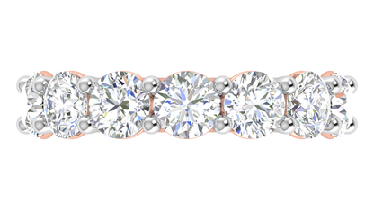 7.00 Ctw Elegant Diamond Eternity Band Set In 14K Rose Gold