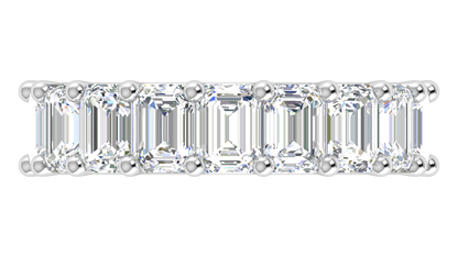 9.00 Ctw Emerald Cut Diamond Eternity Band Set In 14K White Gold