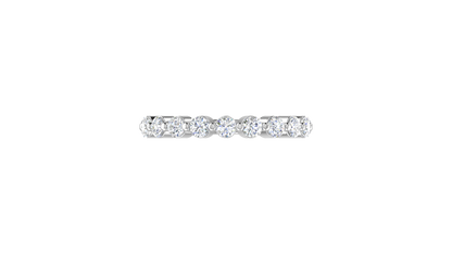 0.60 Ctw Bezel-Set Wedding Band Set In 14K White Gold