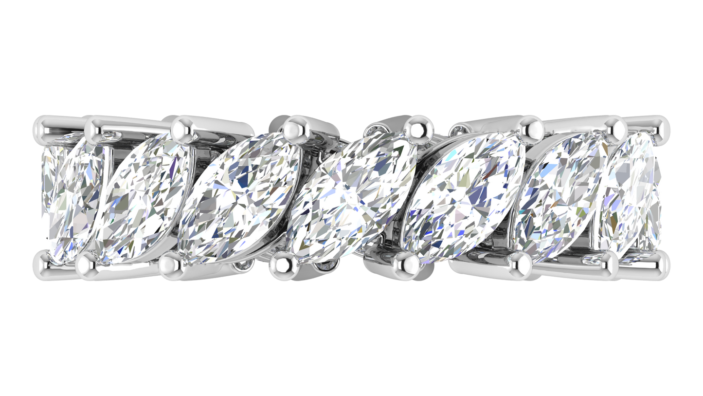 4.80 Ctw Marquise Cut Diamond Eternity Band Set In 14K White Gold