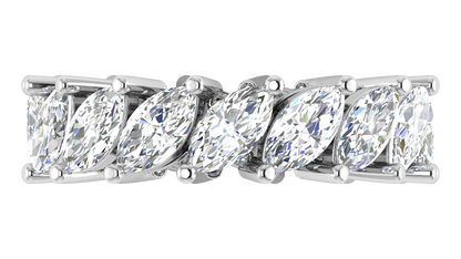 4.80 Ctw Marquise Cut Diamond Eternity Band Set In 14K White Gold