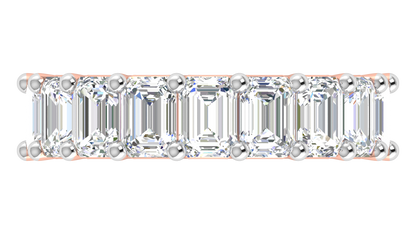 9.00 Ctw Emerald Cut Diamond Eternity Band Set In 14K Rose Gold