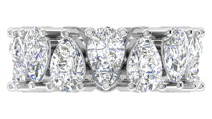 7.00 Ctw Pear Cut Diamond Eternity Band Set In 14K White Gold