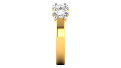 2.00 Ctw Luxurious Oval Cut Five-Stone Wedding Band With U-Shape Prong Setting In 14K Yellow Gold