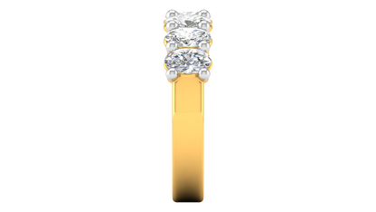 2.10 Ctw Luxurious Oval Cut Seven Stone Wedding Band With U-Shape Prong Setting In 14K Yellow Gold