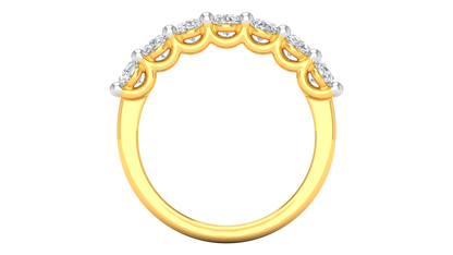 2.10 Ctw Luxurious Oval Cut Seven Stone Wedding Band With U-Shape Prong Setting In 14K Yellow Gold