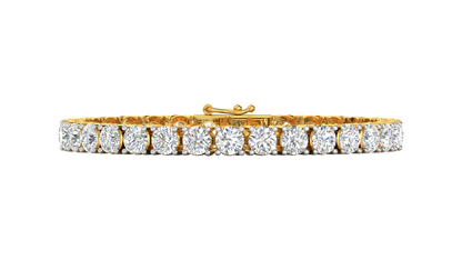 15.50 Ctw Round Brilliant Diamond Tennis Bracelet In 14K Yellow Gold