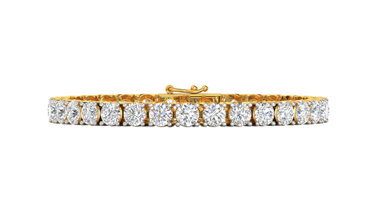 15.50 Ctw Round Brilliant Diamond Tennis Bracelet In 14K Yellow Gold