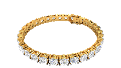 15.50 Ctw Round Brilliant Diamond Tennis Bracelet In 14K Yellow Gold