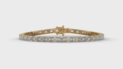 7.80 CTW Emerald Cut Diamond Classic Tennis Bracelet in 14K Yellow Gold