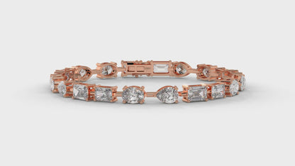 13.75 CTW Diamond Statement Bracelet in 14K Rose Gold - Modern Luxury Design