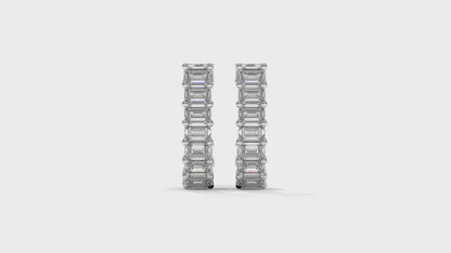 2.20 CTW Emerald-Cut Diamond Hoop Earrings in 14K White Gold
