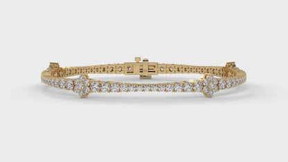 4.95 CTW Diamond Tennis Bracelet in 14K Yellow Gold – Classic Round Cut Design