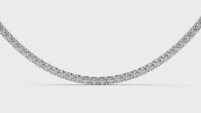 5 CTW Diamond Tennis Necklace in 14K White Gold – Classic Round Cut Single Row In 17 Inch