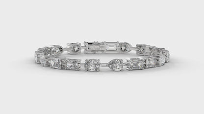 13.75 CTW Diamond Statement Bracelet in 14K White Gold - Modern Luxury Design