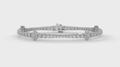 4.95 CTW Diamond Tennis Bracelet in 14K White Gold – Classic Round Cut Design